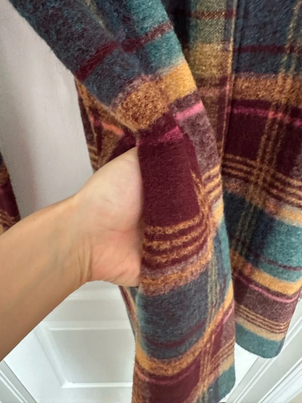 RACHEL ZOE PLAID WOOL RETRO BLAZER PEA COAT